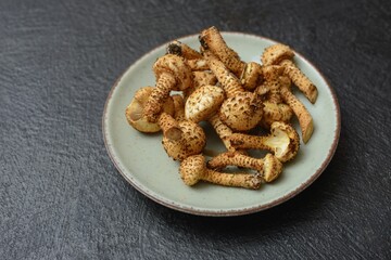 Soft selective focus- mushrooms background. DOF- small depth of field