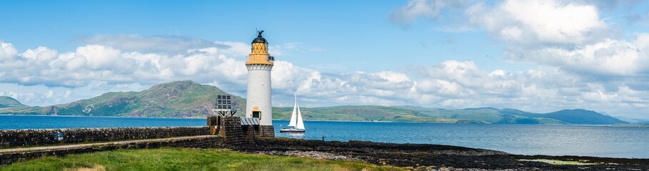 Panorama of Rubha nan Gall, Tobermory Lighthouse, Tobermory, Isle of Mull, Scotland, UK