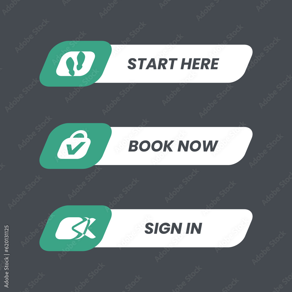 Aufkleber call to action button collection for website and application, editable vector design element. sets c