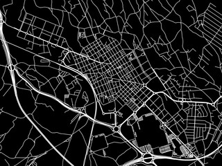 Obraz premium Vector road map of the city of San Vicente del Raspeig in Spain on a black background.