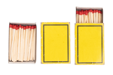 Matches. Yellow box of matches. Matches with red heads. Matchbox.