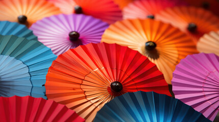 background of colorful Japanese fans
