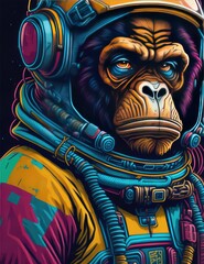 A monkey in a space suit  created with Generative AI technology