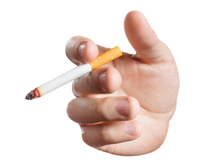 Cigarette smoker hand, cut out