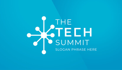 Fototapeta logo graphic design of annual event summit and title made for Technology theme - annual convention for tech obraz