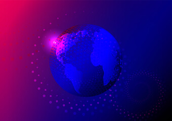 Fototapeta na wymiar Global world network communication connection futuristic telecoms technology sphere vector illustration