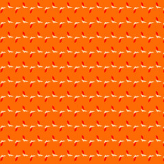Bright abstract small polygonal geometric motifs isolated on an orange background Horizontal stripes