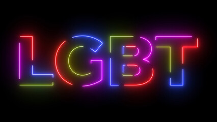 LGBT colored text. Laser vintage effect