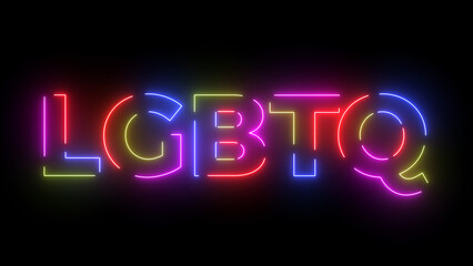 LGBTQ colored text. Laser vintage effect