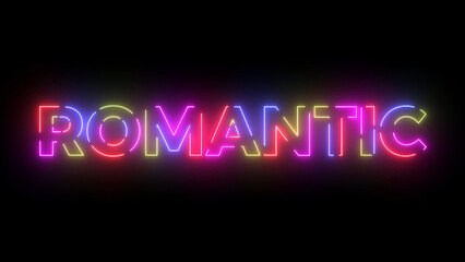 Romantic colored text. Laser vintage effect