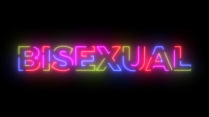 Bisexual colored text. Laser vintage effect