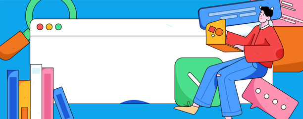 Business people working in flat vector concept operation hand drawn illustration
