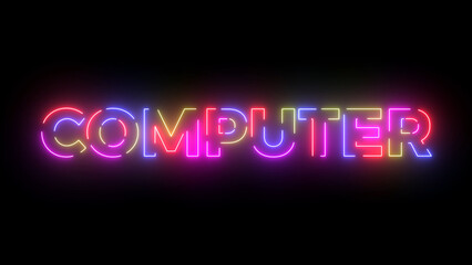 Computer colored text. Laser vintage effect