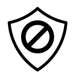 shield icon with ban mark
