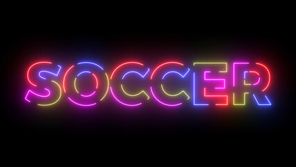 Soccer colored text. Laser vintage effect