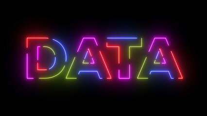 Data colored text. Laser vintage effect