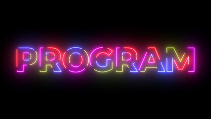 Program colored text. Laser vintage effect