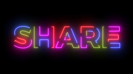 Share colored text. Laser vintage effect