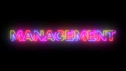 Management colored text. Laser vintage effect