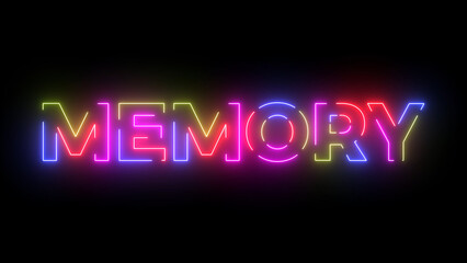 Memory colored text. Laser vintage effect