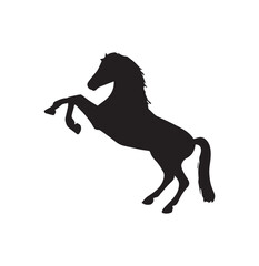  A jumping horse silhouette vector art.