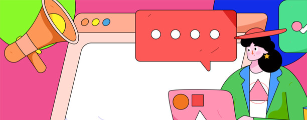 Business people working in flat vector concept operation hand drawn illustration
