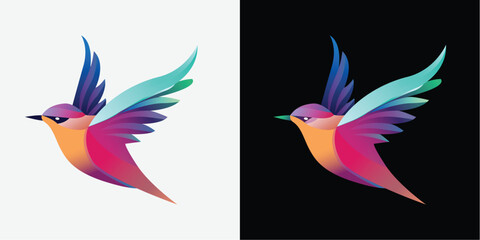 flying bird gradient logo concept Colorful & minimalist