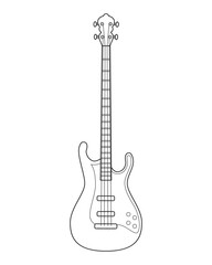 Naklejka premium Easy coloring cartoon vector illustration of a bass isolated on white background