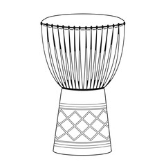 Obraz na płótnie Canvas Easy coloring cartoon vector illustration of a djembe isolated on white background