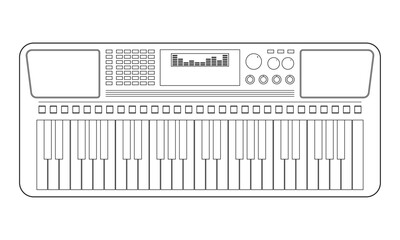 Easy coloring cartoon vector illustration of a keyboard isolated on white background