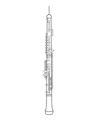 Easy coloring cartoon vector illustration of an oboe isolated on white background - 620141962