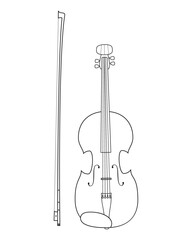 Obraz na płótnie Canvas Easy coloring cartoon vector illustration of a violin isolated on white background