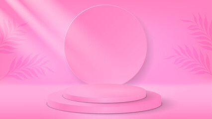 3d pink podium display product presentation