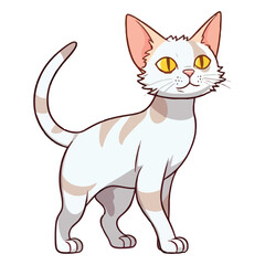 Playful Whiskers: Delightful 2D Illustration of a Cornish Rex Cat