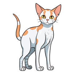 Playful Whiskers: Delightful 2D Illustration of a Cornish Rex Cat