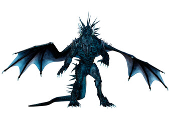 3D Rendering Fairy Tale Dragon on White