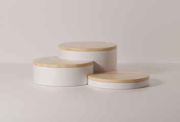abstract minimal scene. 3D wood render podium in clean background. product presentation, mock up, show cosmetic product display, Podium, stage pedestal or platform.