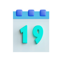 new calendar 19 3d illustration 