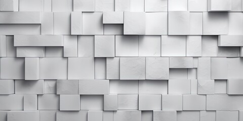White mosaic texture background abstract design - Geometric squares - AI Generated
