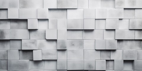 White mosaic texture background abstract design - Geometric squares - AI Generated