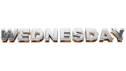 3d render of Wednesday on transparent PNG