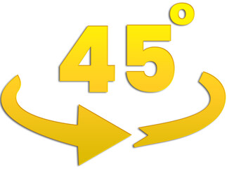 45 Degree sign on transparent background