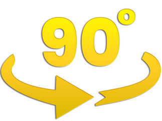 90 Degree sign on transparent background