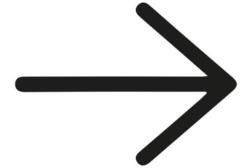 black arrow sign on transparent background