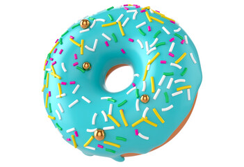 donut with sprinkles on transparent background
