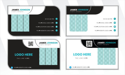 Black  White Business card template
