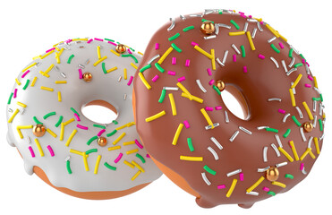 donut with sprinkles on transparent background