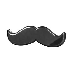 This is a beautifully designed 3D mustache icon with a beautiful metallic texture.