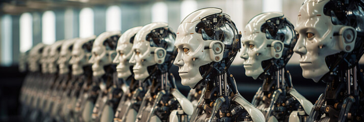 robots in a row, generative ai