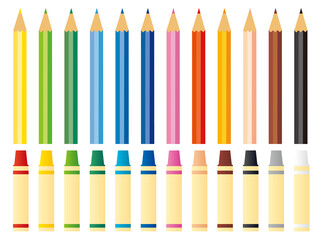 色鉛筆とクレヨン